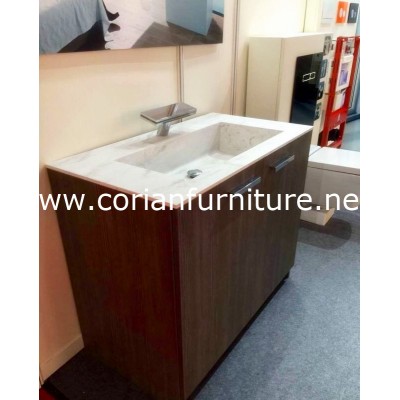 Acrylic artificial marble built bathroom vanity with intergrated sink