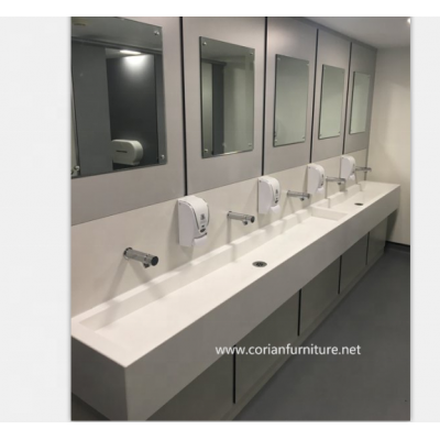 Corian solid surface custom sized bathroom basin