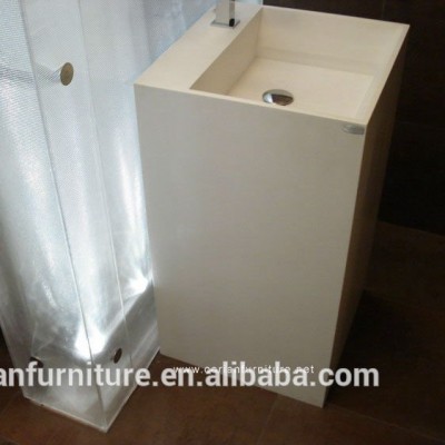 Acrylic solid surface bathroom free standing vanity